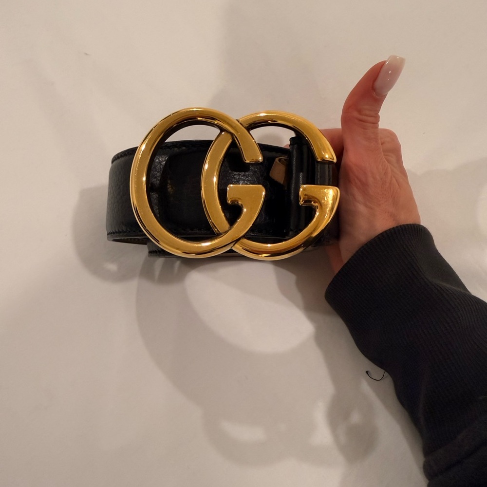 Gucci Marmont Wide belt - GG buckle - gold size 85
Strap Width: 1.5 inches